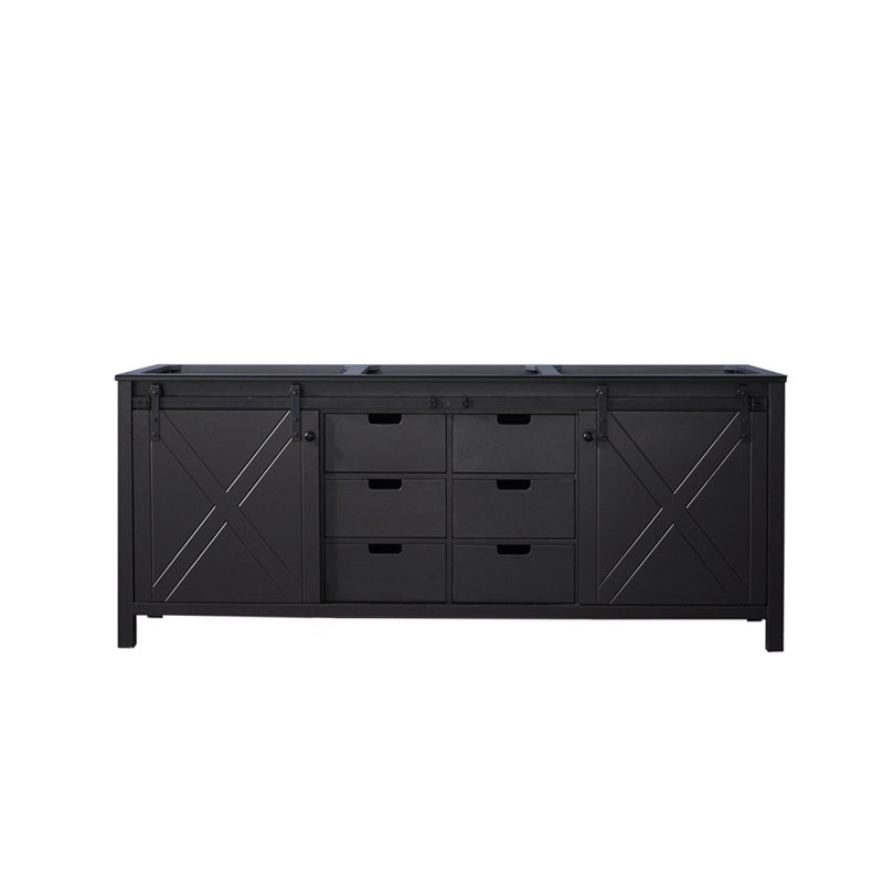 Meuble-lavabo double brun 80 po X P 22 po D, Brun