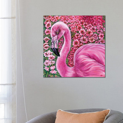 Pink Flamingo by Cyndi Dodes - Wrapped Canvas Gallery-Wrapped Canvas Giclée