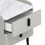 Table d'appoint moderne, gris, plateau de table en marbre, 2 tiroirs, idéal pour la chambre à coucher, espaces de vie-420106992