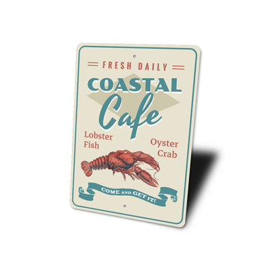 Enseigne de homard «Coastal Cafe»
