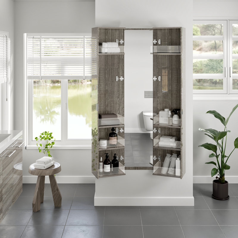 Eviva Luxurious 16 In. W X 16 In. D Ash Wall-Mounted Linen Cabinet