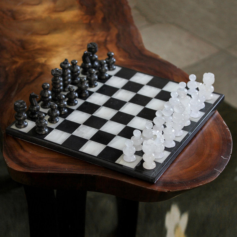 Salvo Wrought Studio™ Handmade 13.75'' L Stone Chess Game Set