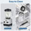 Aeitto Blender 1800W Powerhouse for Smoothies, Ice Crushing & More，Blenders for Kitchen with 68Oz silver
