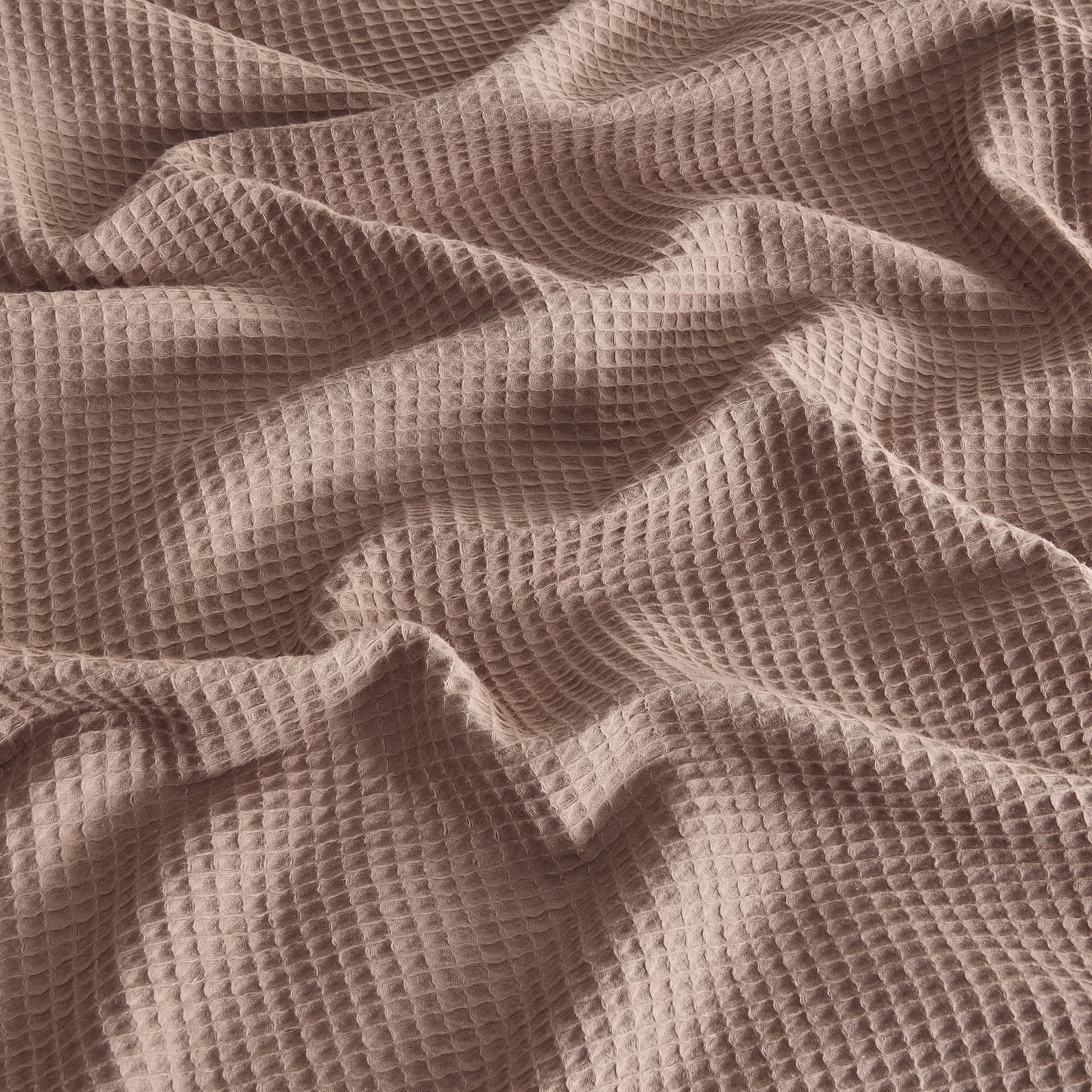 100% Cotton Lightweight Waffle Weave Summer Blanket, Twin, Red Wood