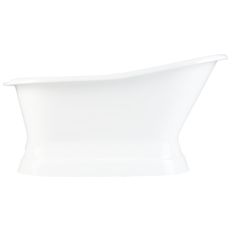 Socorro 60" Cast Iron Soaking Freestanding Tub with Pre-Drilled Overflow Hole - Less Drain