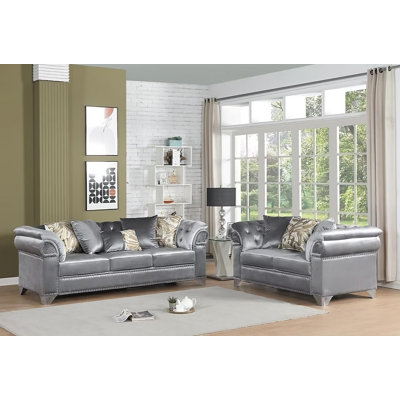 Edna 2 Piece Living Room Grey
