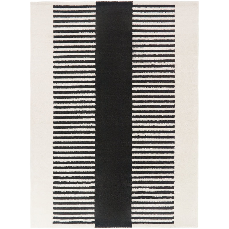 Tapis crème / noir Bridgeman, 5 pi 3 po x 7 pi