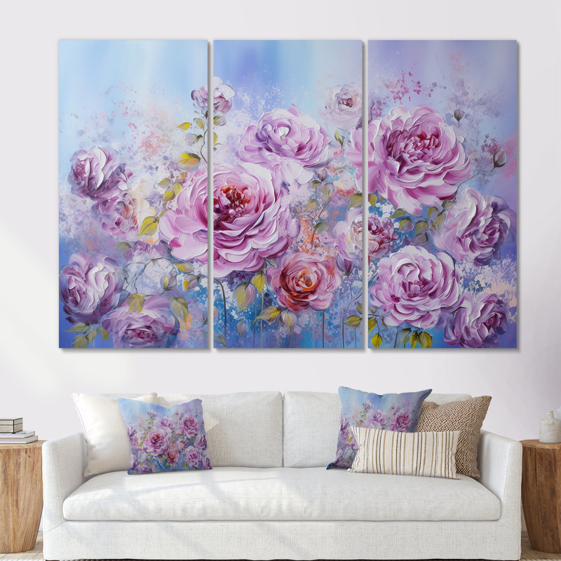 «Mauve mauve», ensemble d'art sur toile, Toile tendue, H 40 po x l 60 po x P 1 po