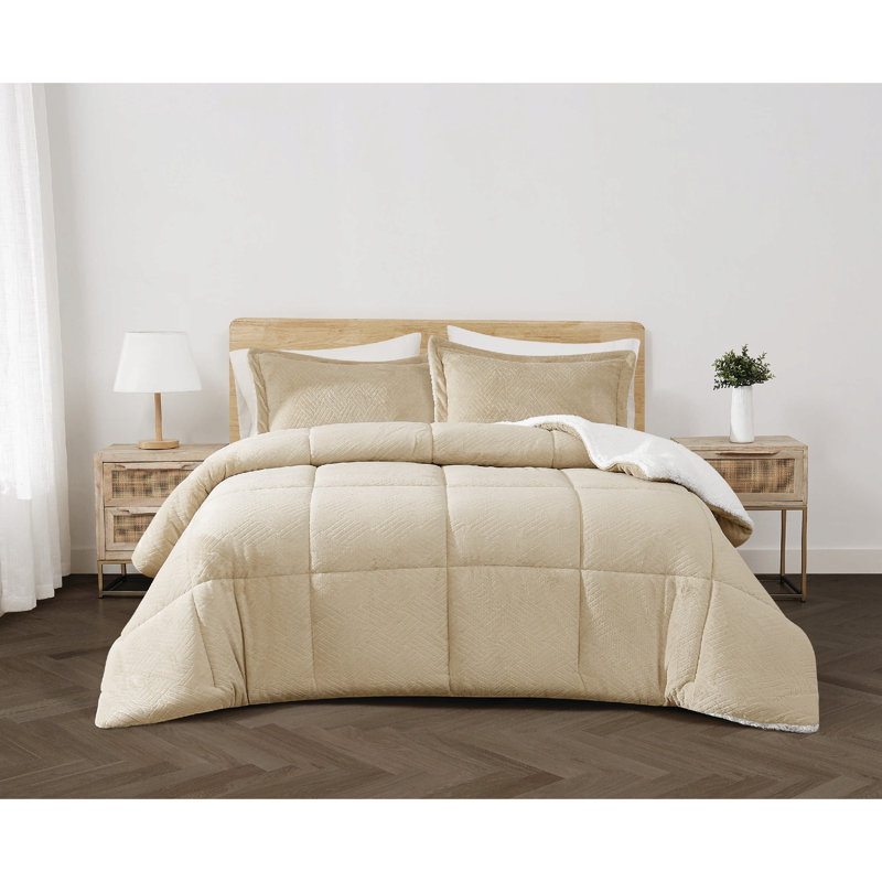 Ensemble d'édredon 2 pièces Cannon, Édredon pour lit simple TG + 1 taie décorative, Brun clair