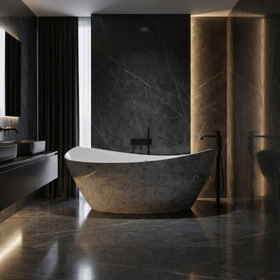 69.8'' L Freestanding Soaking Bathtub
