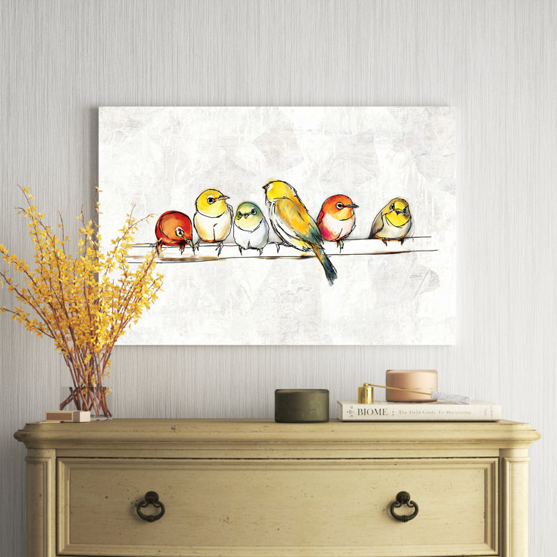 «Inspiration Birdies On Wire», reproduction sur toile, H 24 po x l 36 po