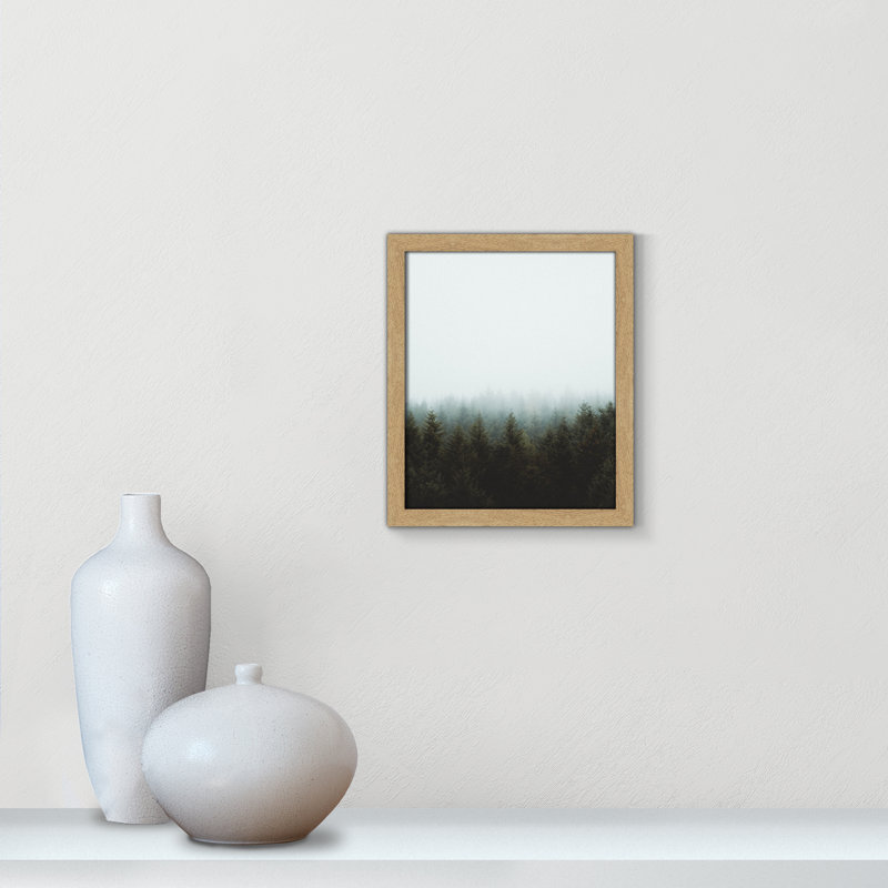 «Misty Forrest Misty Forest» par Clement M - Art encadré avec fond perdu, H 15 po x l 13 po x P 1,25 po, Brun