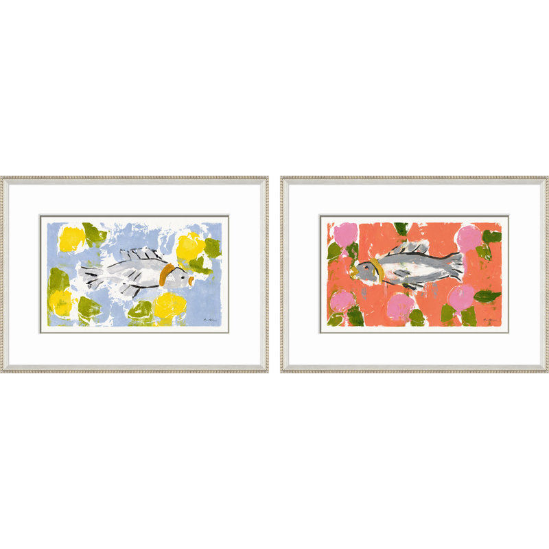 Splash Blue & Coral Print by Dana Gibson Soicher Marin