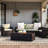 Arlington 5 - Person Outdoor Wicker Patio Conversation Set With Deep Seating Cushions