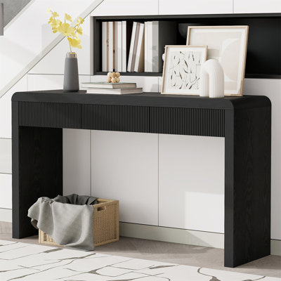 Console d'entrée rustique en bois massif avec placage en bois massif Trexm