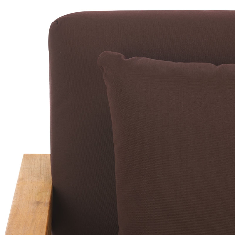 Montford Teak Loveseat with Cushions, Dark Brown