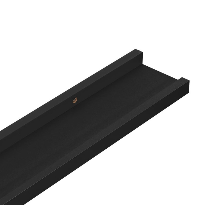 Gracelinn 4 Piece Floating Shelf, 3cm H x 80cm W x 9cm D, Black