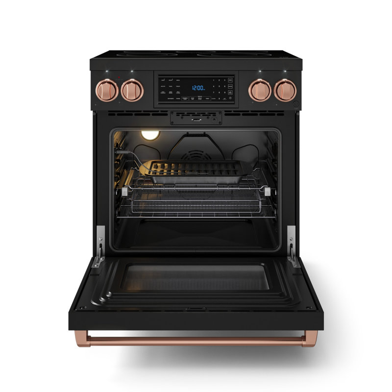 Gordon Ramsay by THOR Kitchen 30 Inch Professional Electric Range with Tilt Panel Touch Control , Matte Black/Rose Gold