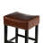 Tabouret de bar sans dossier à hauteur de comptoir en cuir (ensemble de 2)-552338343-552338339