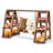 3 Tier Serving Tray Solid Wood Ladder Stand Wooden Double Dessert Table Display Rack