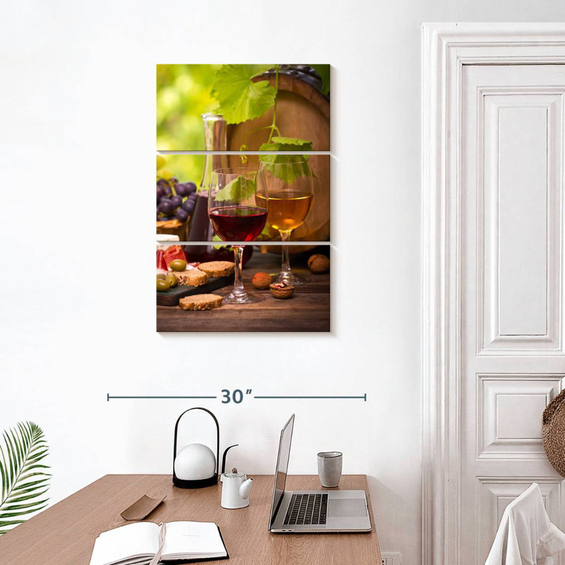 Wine Cheese And Bread, H 32" x l 20"