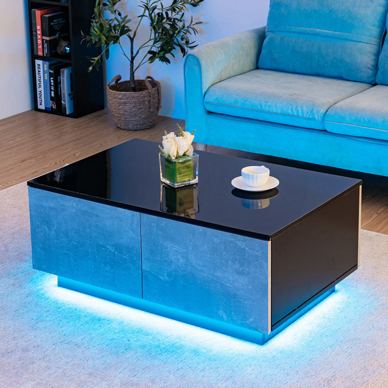 Gatewood Coffee Table with RGB LED Lights & 4 Drawers