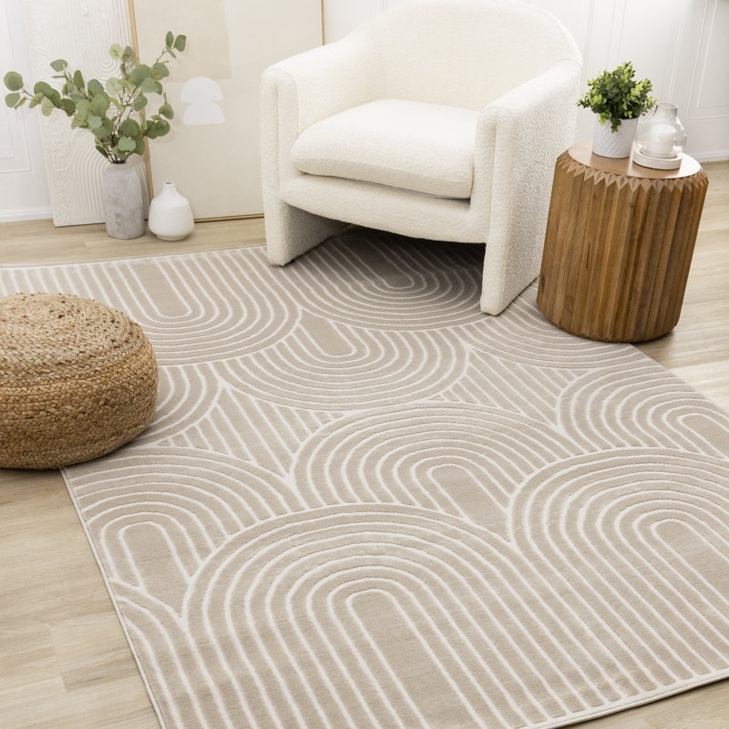 Tapis intérieur crème Marshay, Rectangle 5 pi 3 po x 7 pi 7 po