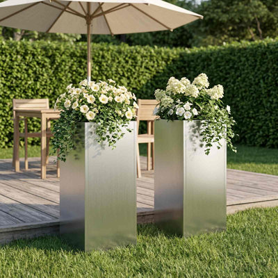 Planter Raised Garden Bed Plant Pot Flower Pot Grey Weathering Steel