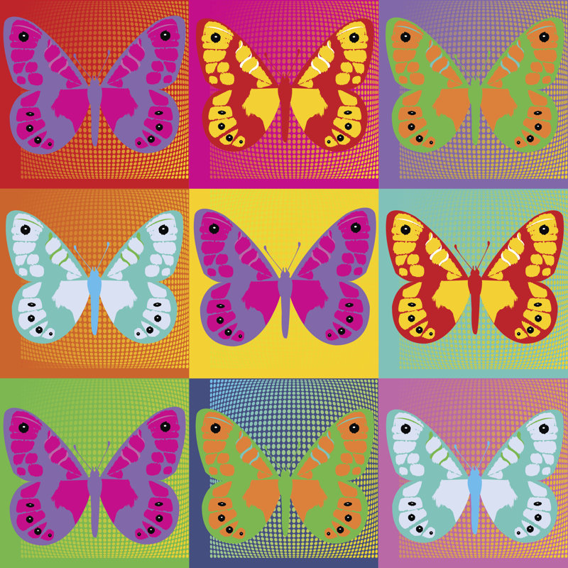 Phillipsville Butterflies - Wrapped Canvas Print, 51cm H x 51cm W x 3.8cm D