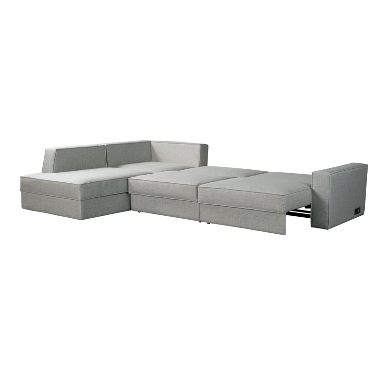 Canapé-lit modulaire faisant face à la gauche avec méridienne avec rangement Codode®, Face à la gauche