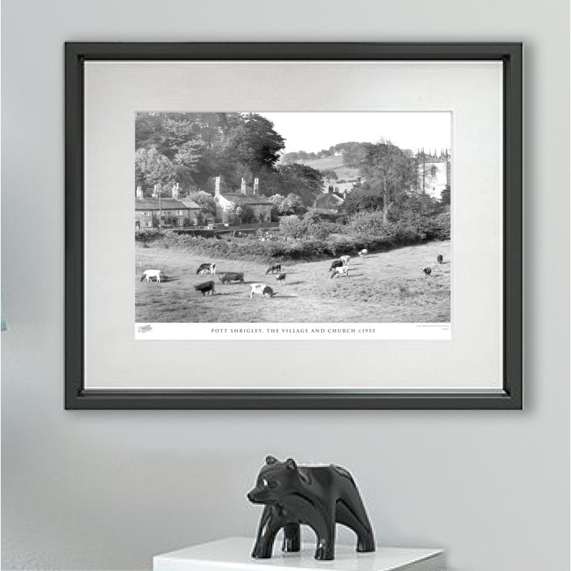 Pott Shrigley, The Village And Church C1955 - Single Picture Frame Print, 40cm H x 50cm W x 2.3cm D