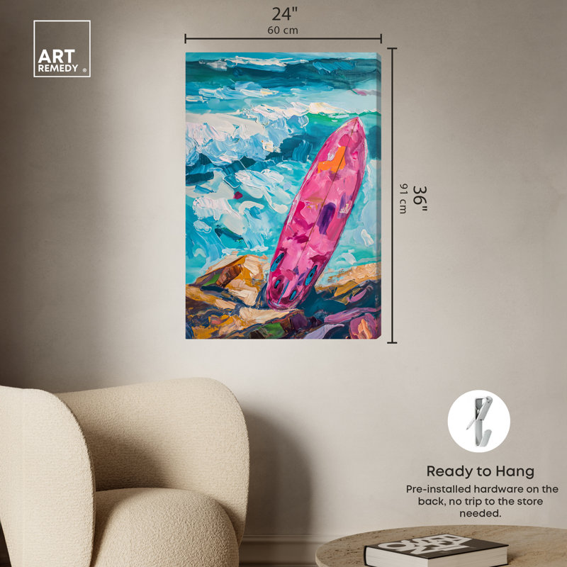 Juste une petite vague Wave, Toile tendue, H 36 po x l 24 po