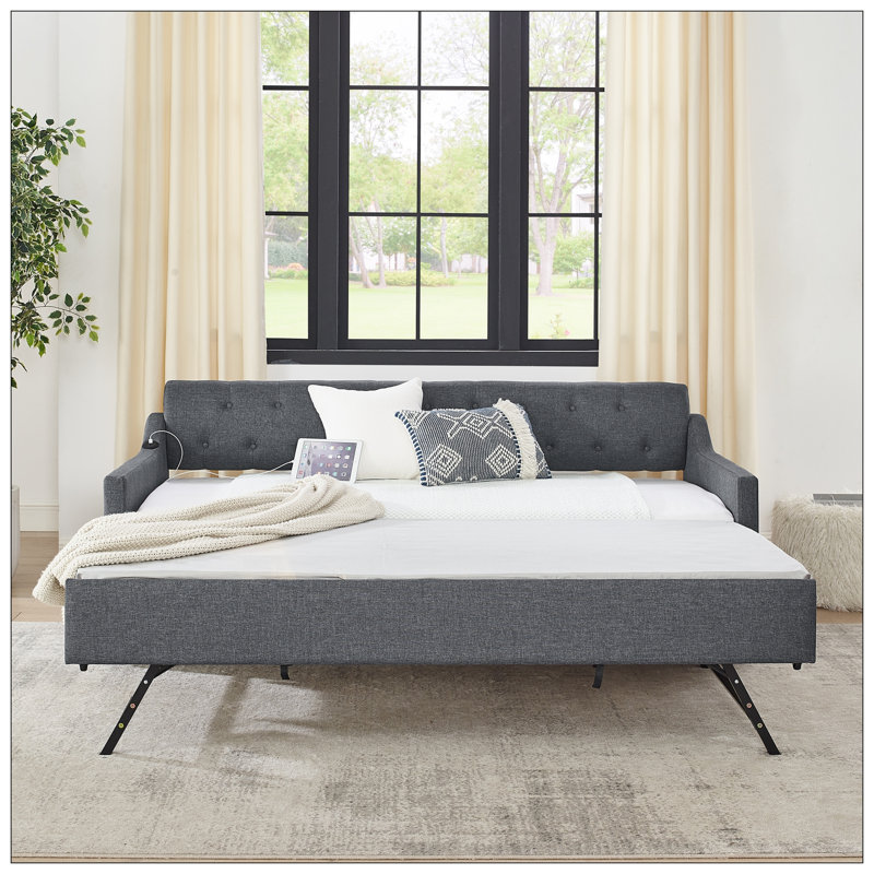Lit pour chambre à coucher, Gris foncé