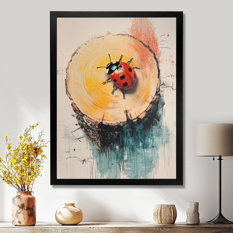 Décoration murale coccinelle à la forêt en diapositive II - Animaux, H 32 po x l 16 po, Noir