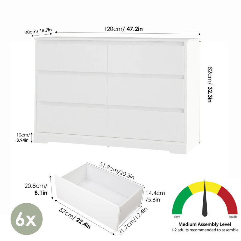 White Nursery Dresser with Soft Close Drawers