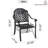 Cast Aluminum Patio Dining Chair 2PCS With Black Frame And Cushions-1126038748