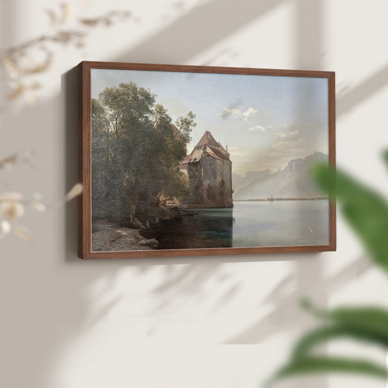 Paysages rétro-CCXCIX - reproduction encadrée, H 16 po x l 20 po, Noyer