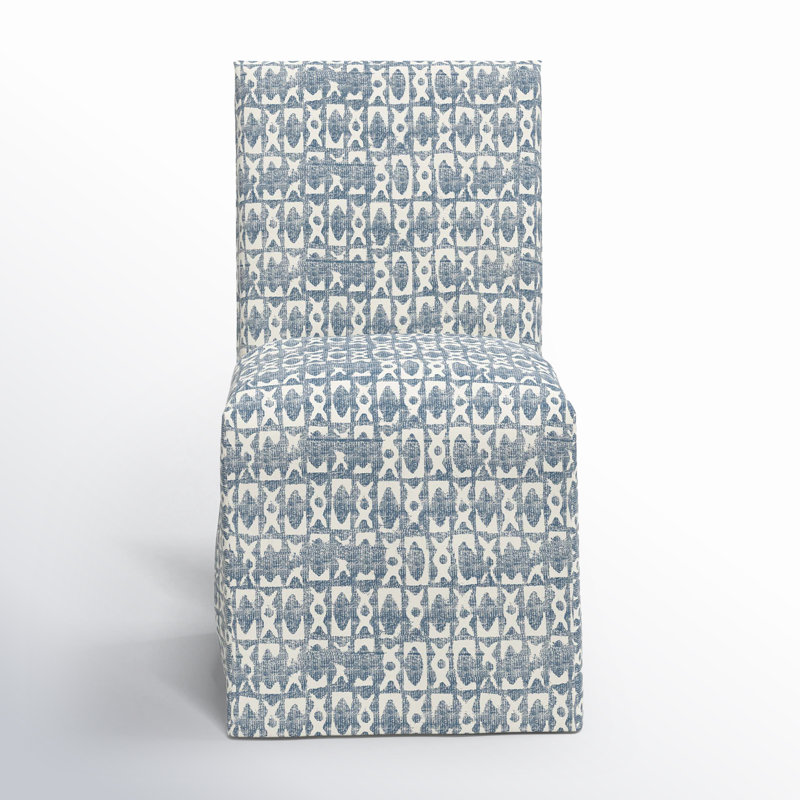 Chaise parsons en coton Silvia, Blocs texturés bleus