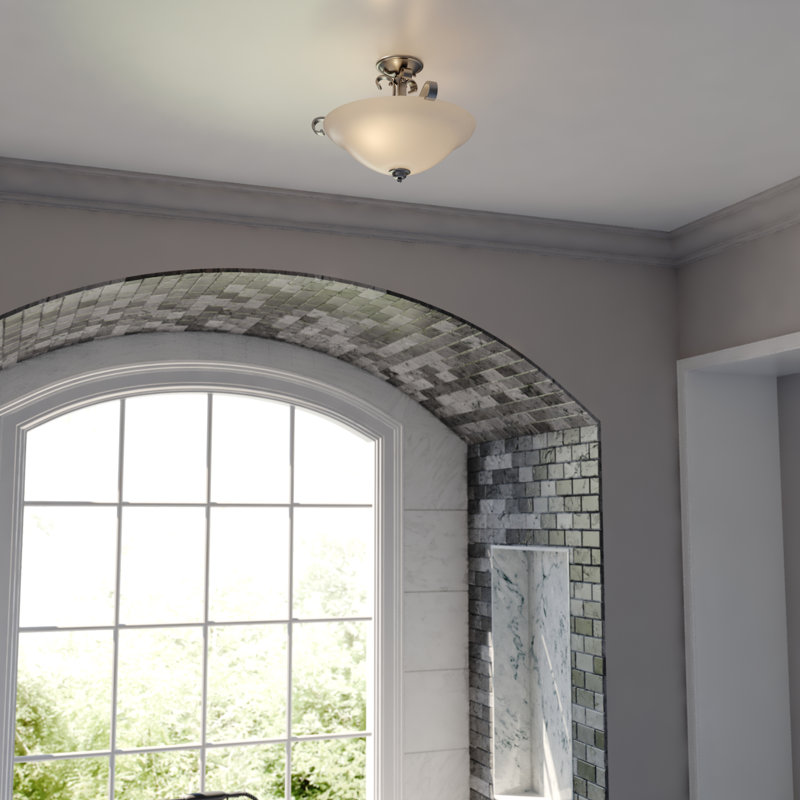 Macalla Glass Semi Flush Mount, Brushed Nickel