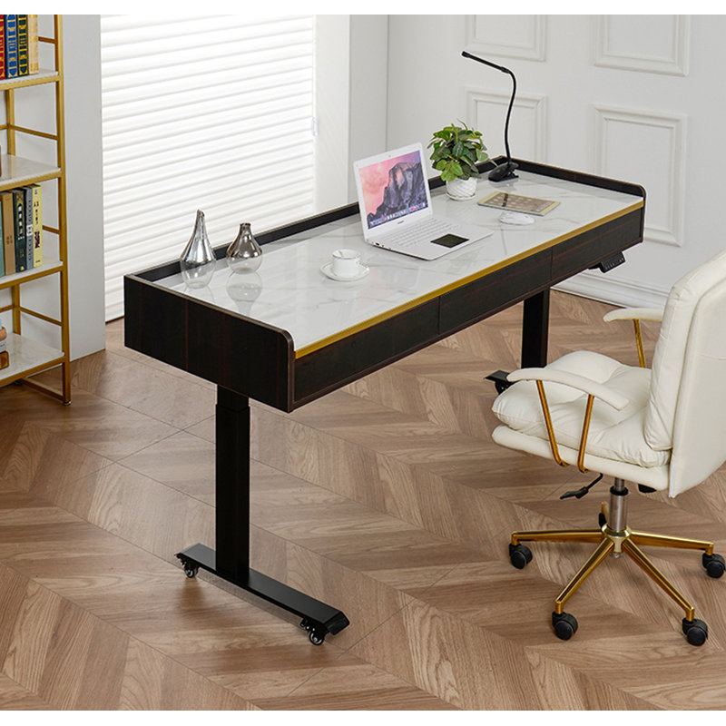 Bureau de levage électrique Sintered Stone, H 26,77 po x l 62,99 po x P 27,56 po