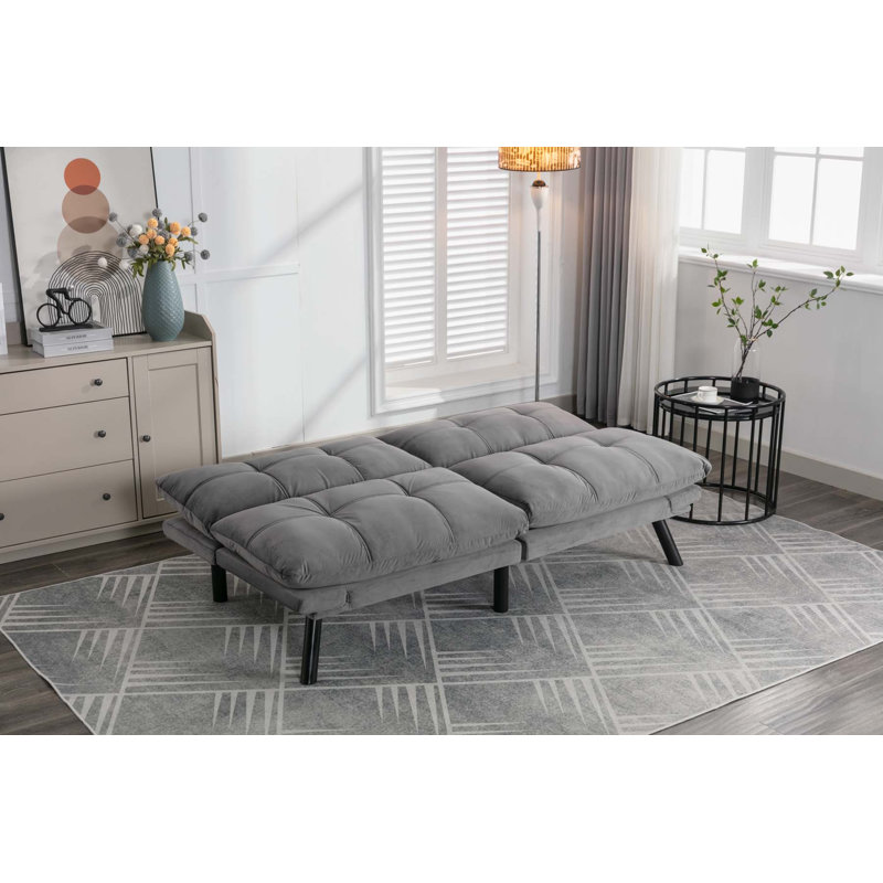 Canapé à accoudoirs coussinés 70,87 po Tanney, Microfibre / microsuède gris clair