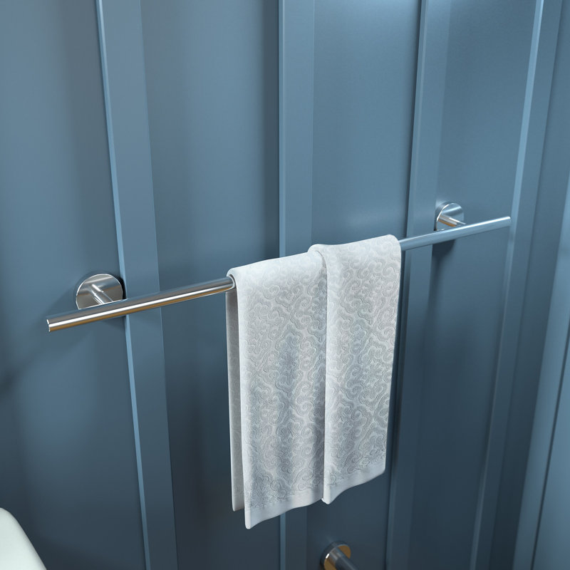 E & S Accessories Wall Mounted Towel Bar, Chrome, 24"