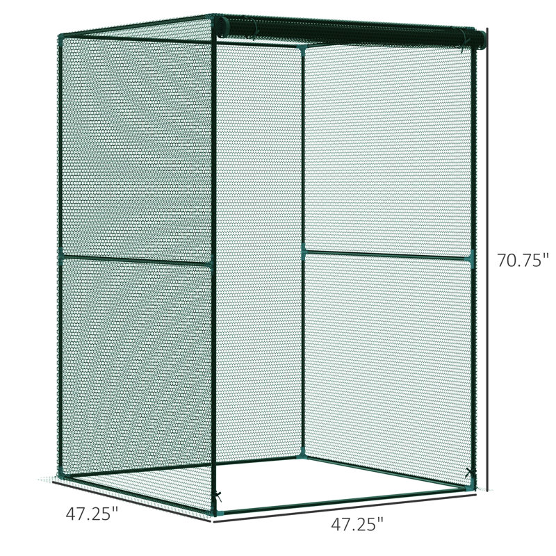4' X Backyard Crop Protection Enclosure, - , Zippered Door, Strong Steel Frame, Mesh For Plant Security Tent, Access, To Plants From Intruders & Weather
