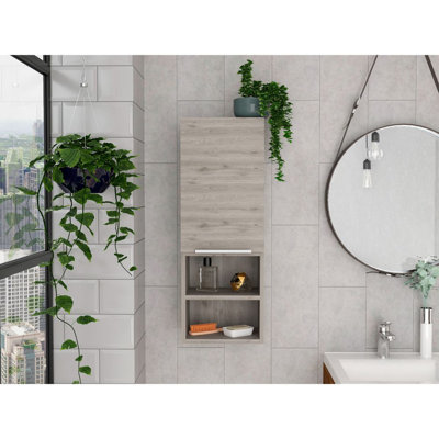 Light Grey 2-Shelf Bathroom Cabinet
