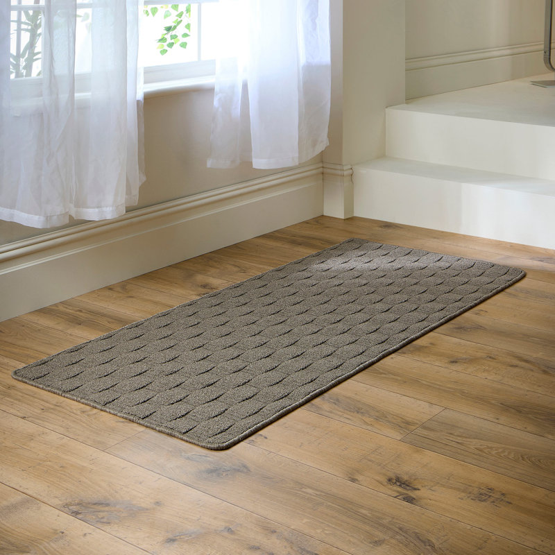 My Mat Sculptured Washable Basketweave Mink Rug, Runner 67 x 150cm