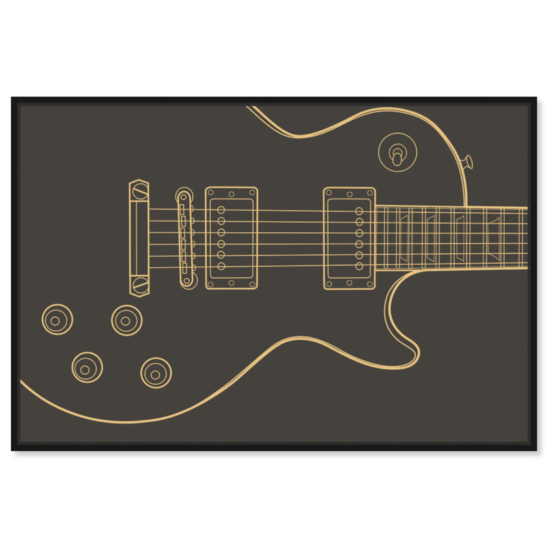 Guitare, impression sur toile, Toile encadrée noire, H 36 po x l 54 po