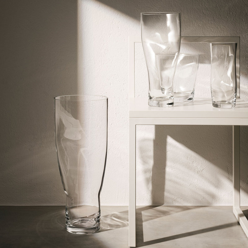 Vase de table en verre Squeeze Bloom, Hauteur totale - 9,06 po, Transparent
