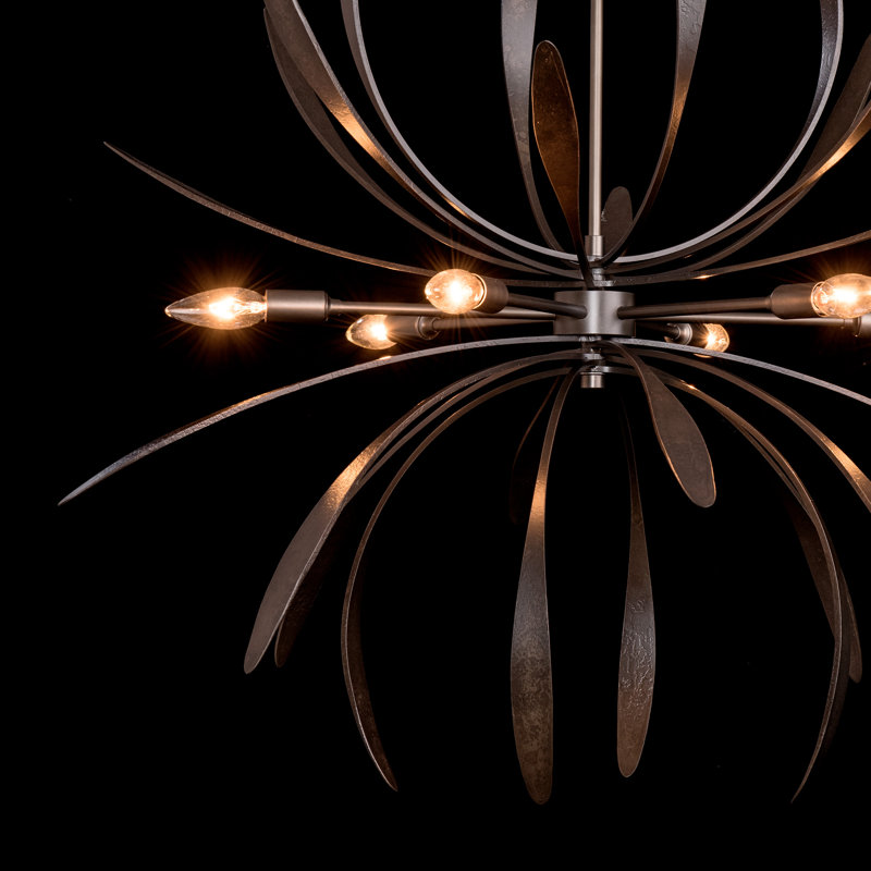 Dahlia Sputnik Sphere Chandelier, Dark Smoke, 28.2" H x 32.7" W x 32.7" D