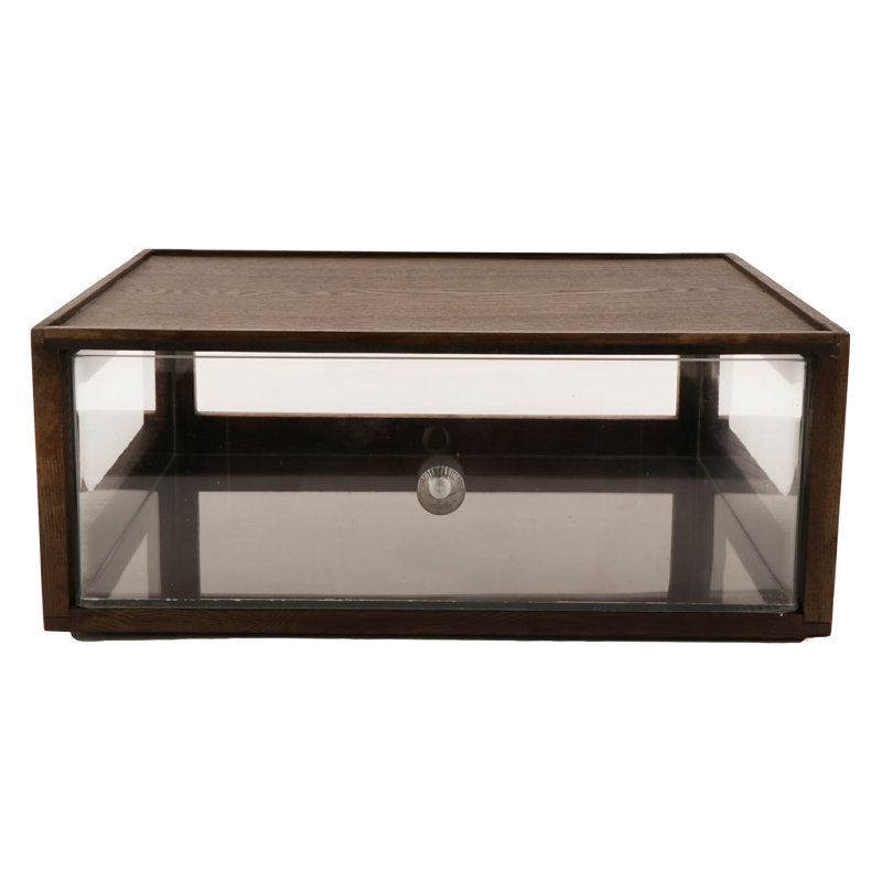 Boîte à pain empilable en bois avec tiroir GET, 14,75 po x 12,75 po, Brun