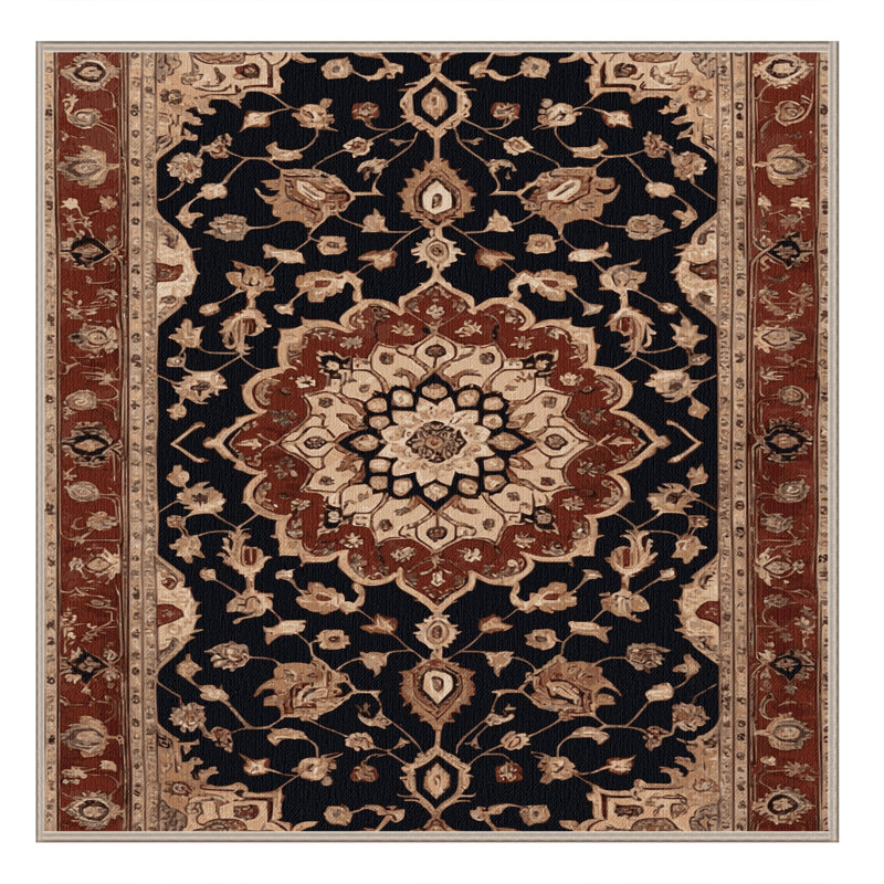Tapis beige lavable à la machine, Carré 3 pi
